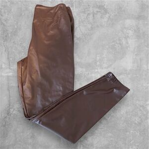 Off Line by Aerie Real Luxe Dark Maple Faux Leather Leggings Size XL